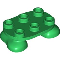 LEGO part 66859 Feet, 2 x 3 x 2/3 with 6 Studs on Top in Dark Green/ Green