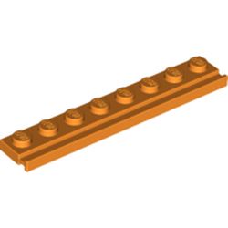 LEGO part 4510 Plate Special 1 x 8 with Door Rail in Bright Orange/ Orange