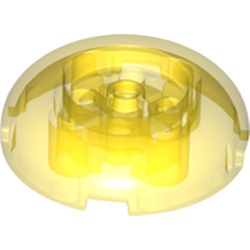 LEGO part 79850 Brick Round 4 x 4 Dome Top with Round 2 x 2 Cutout, 4 Studs in Transparent Yellow/ Trans-Yellow