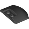 Black Slope Curved 3 x 4 x 2/3 Triple Curved with 2 Sunk Studs