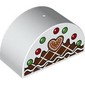 Duplo Brick 2 x 4 x 2 Curved Top with Snow, Red and Green Spots, Heart Shaped Cookie Print