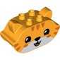 Duplo Brick 2 x 4 x 2 Ears and Pointed Ends with Tiger Face Print