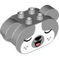 Duplo Brick 2 x 4 x 2 Rounded Ends with Floppy Ears and Dog Face with Closed Eyes Print