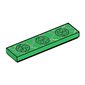 Tile 1 x 4 with Ornate Circular Symbols, Silver Curved Lines Print