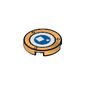 Tile Round 2 x 2 with Blue Brickheadz Eye, Pearl Gold Border print