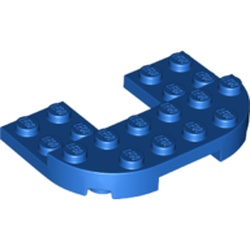 LEGO part 89681 Plate 6 x 6 Half Circle with 2 x 2 Cutout and 2 x 6 Raised in Bright Blue/ Blue