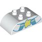 Duplo Brick 2 x 4 Curved Top with Unicorn Arms Holding Star Print