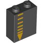 Brick 1 x 2 x 2 with Inside Stud Holder with Bright Orange Stripes print