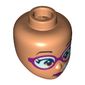 Minidoll Head Sand Dark Pink Goggles, Bright Light Blue Glasses, Bubbles, Dark Pink Lips print