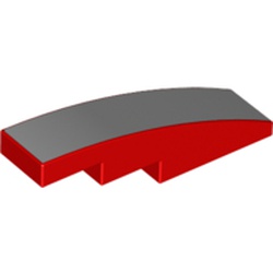 LEGO part 11153pr0005 Slope Curved 4 x 1 with White print in Bright Red/ Red