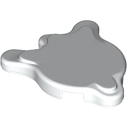 LEGO part 80677 Tile Special, Splat with Rounded Sides in White