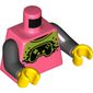 Torso Shirt with Lime and Black Game Controller Print, Black Arms, Yellow Hands