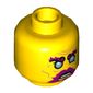 Minifig Head Dragon of the East, Bushy Magenta Eyebrows and Beard, Bright Light Blue Eyes, Open Mouth / Closed Mouth Print