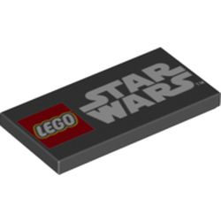 LEGO part 87079pr0277 Tile 2 x 4 with 'LEGO STAR WARS' print in Black