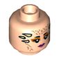 Minifig Head Theelin Dancer, Dark Pink Lips, Dark Orange Eyeshadow, Tan Horns, Neutral / Angry Print