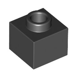 LEGO part 86996 Plate 1 x 1 x 2/3 with Hole in Stud in Black