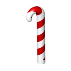 LEGO part 1621pr0001 Candy Cane in White