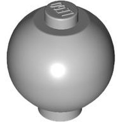 LEGO part 37837 DOUBLE SPHERE 2X2X1 2/3, W/ KNOB in Medium Stone Grey/ Light Bluish Gray