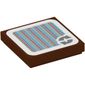 Tile 2 x 2 with Two Dark Bluish Gray Circle Arrows and Barcode Print (Sticker)