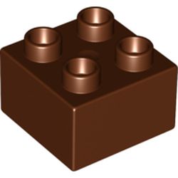LEGO part 3437 Duplo Brick 2 x 2 in Reddish Brown