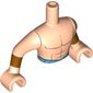 Minidoll Torso Man with Bare Chest, Copper Cuffs, Medium Azure Belt Print