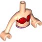 Minidoll Torso Girl, Red Shells print with Light Nougat Hands