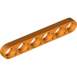 LEGO part TECHNIC 6M HALF BEAM in Bright Orange (6390381|28570)