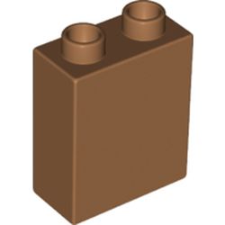 LEGO part 76371 Duplo Brick 1 x 2 x 2 with Bottom Tube in Medium Nougat