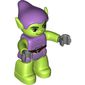 Duplo Figure Green Goblin, Medium Lavender Hat and Tunic Print