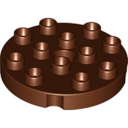 LEGO part 98222 Duplo Plate Round 4 x 4 in Reddish Brown
