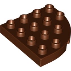 LEGO part 98218 Duplo Plate Round Corner 4 x 4 in Reddish Brown