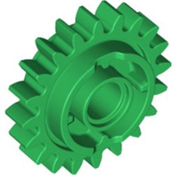 LEGO part 81346 Technic Gear 20 Tooth  with Clutch on Both Sides in Dark Green/ Green