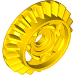 LEGO part 69761 Differential Gear -  22 Tooth Bevel with Round Axle Hole in Bright Yellow/ Yellow