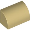 Tan Brick Curved 1 x 2 x 1 No Studs