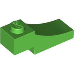 LEGO part 70681 Brick Curved 3 x 1 with 2/3 Inverted Cutout in Bright Green
