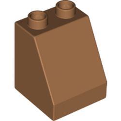 LEGO part 70676 Duplo Brick 2 x 2 x 2 Slope in Medium Nougat