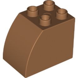 LEGO part 11344 Duplo Brick 2 x 3 x 2 with Curved Top in Medium Nougat
