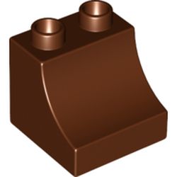 LEGO part 11169 Duplo Brick 2 x 2 x 1 1/2 with Curve in Reddish Brown