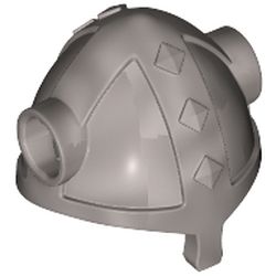LEGO part 53450 Minifig Helmet Viking with Side Horn Holes in Silver Metallic/ Flat Silver