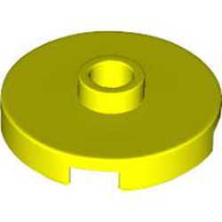 LEGO part 18674 Plate Special Round 2 x 2 with Center Stud (Jumper Plate) in Vibrant Yellow