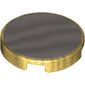 Tile Round 2 x 2 with Bottom Stud Holder with Silver Mirror Surface Print