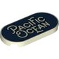 Tile Round 2 x 4 with 'Pacific Ocean' on Dark Blue Background print
