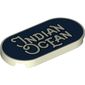 Tile Round 2 x 4 with 'Indian Ocean' on Dark Blue Background print