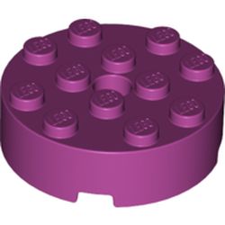 LEGO part 87081 Brick Round 4 x 4 [Centre Hole] in Bright Reddish Violet/ Magenta
