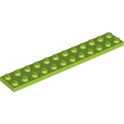 LEGO part 2445 Plate 2 x 12 in Bright Yellowish Green/ Lime