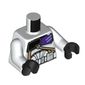 Torso Armor, Dark Purple and Black Chest Plate, Dark Tan Straps, Utility Belt Print, White Arms, Black Hands
