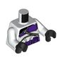 Torso Armor, Dark Purple Chest Plate and Utility Belt Print, White Arms, Black Hands