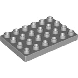 LEGO part 25549 Duplo Plate 4 x 6 in Medium Stone Grey/ Light Bluish Gray