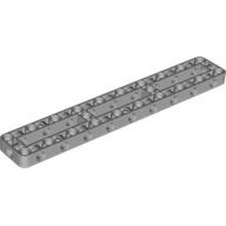 LEGO part 67491 Technic Beam Frame 3 x 19 with 2 Center Cross Beams, 3 Openings Thick in Medium Stone Grey/ Light Bluish Gray