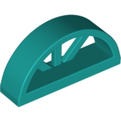LEGO part 20309 Window 1 x 4 x 1 2/3 with Spoked Rounded Top in Bright Bluish Green/ Dark Turquoise